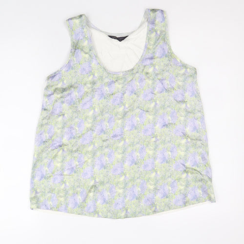 Marks and Spencer Womens Multicoloured Geometric Polyester Basic Tank Size 8 Scoop Neck