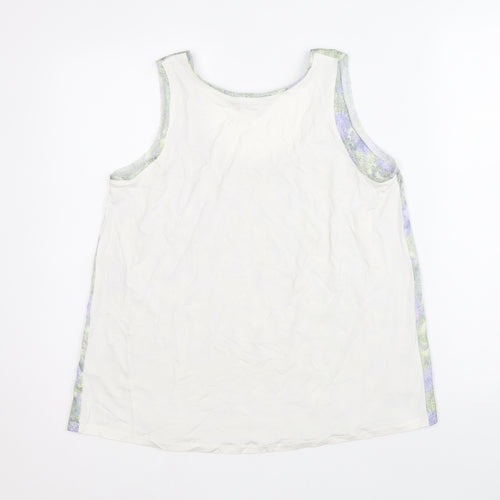 Marks and Spencer Womens Multicoloured Geometric Polyester Basic Tank Size 8 Scoop Neck