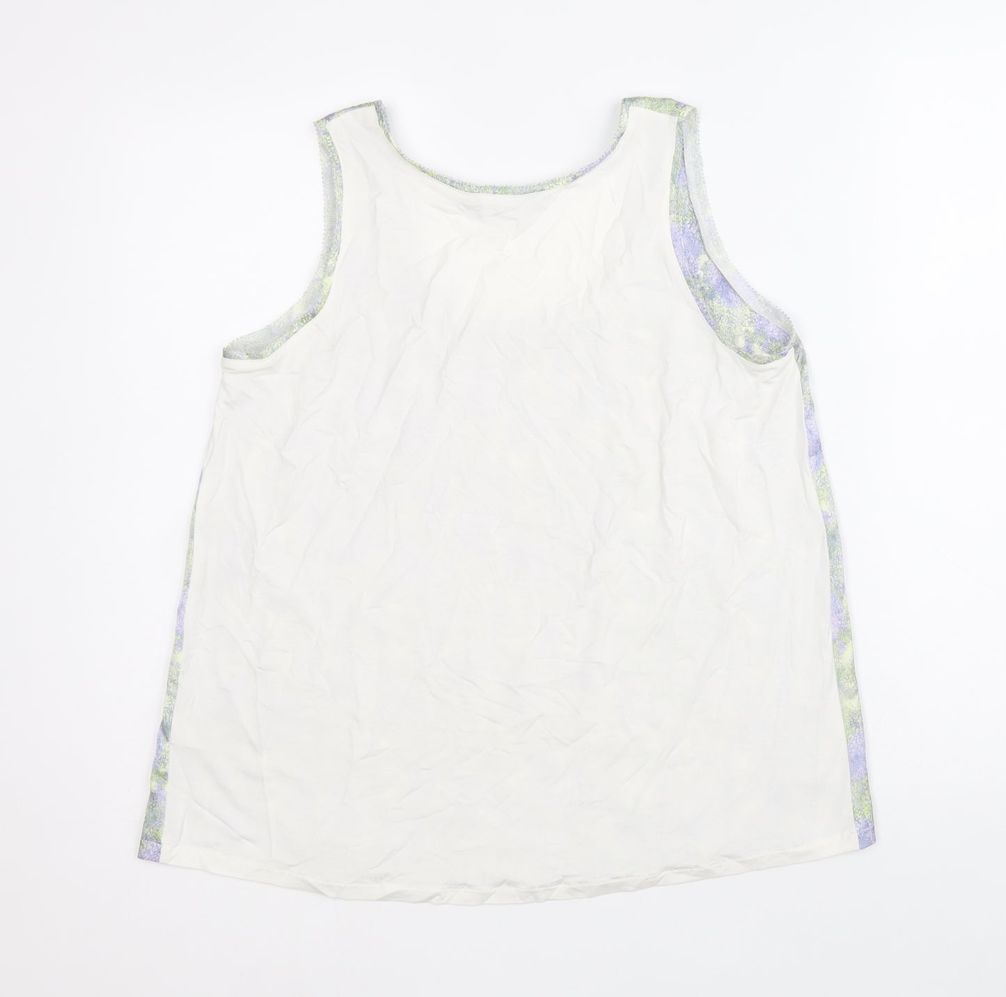 Marks and Spencer Womens Multicoloured Geometric Polyester Basic Tank Size 8 Scoop Neck