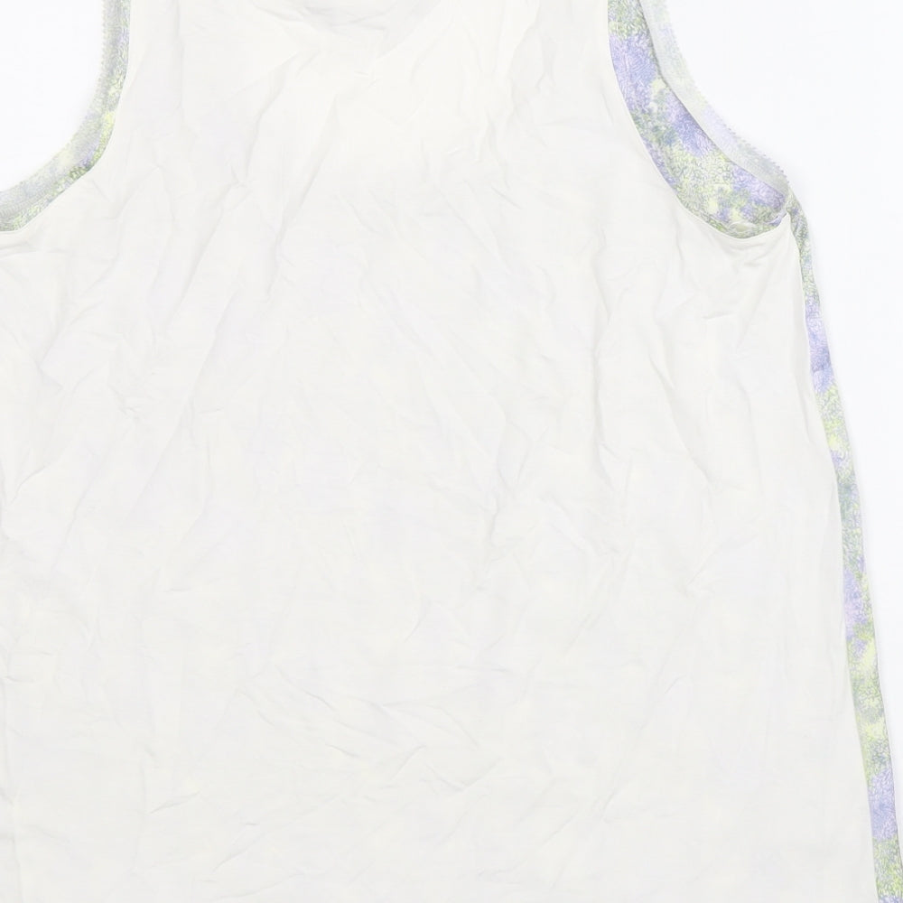 Marks and Spencer Womens Multicoloured Geometric Polyester Basic Tank Size 8 Scoop Neck