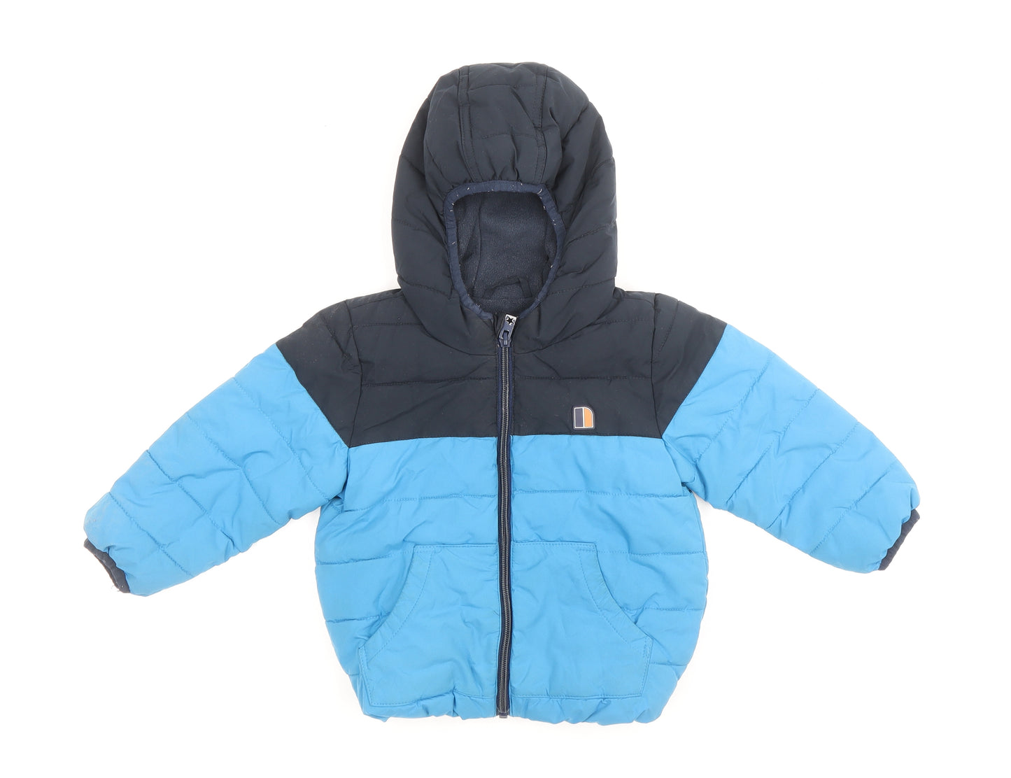 NEXT Boys Blue Striped Windbreaker Jacket Size 12-18 Months Zip