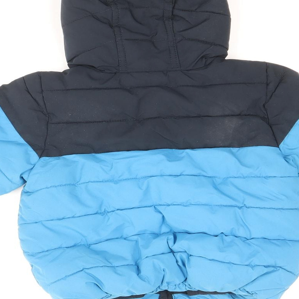 NEXT Boys Blue Striped Windbreaker Jacket Size 12-18 Months Zip