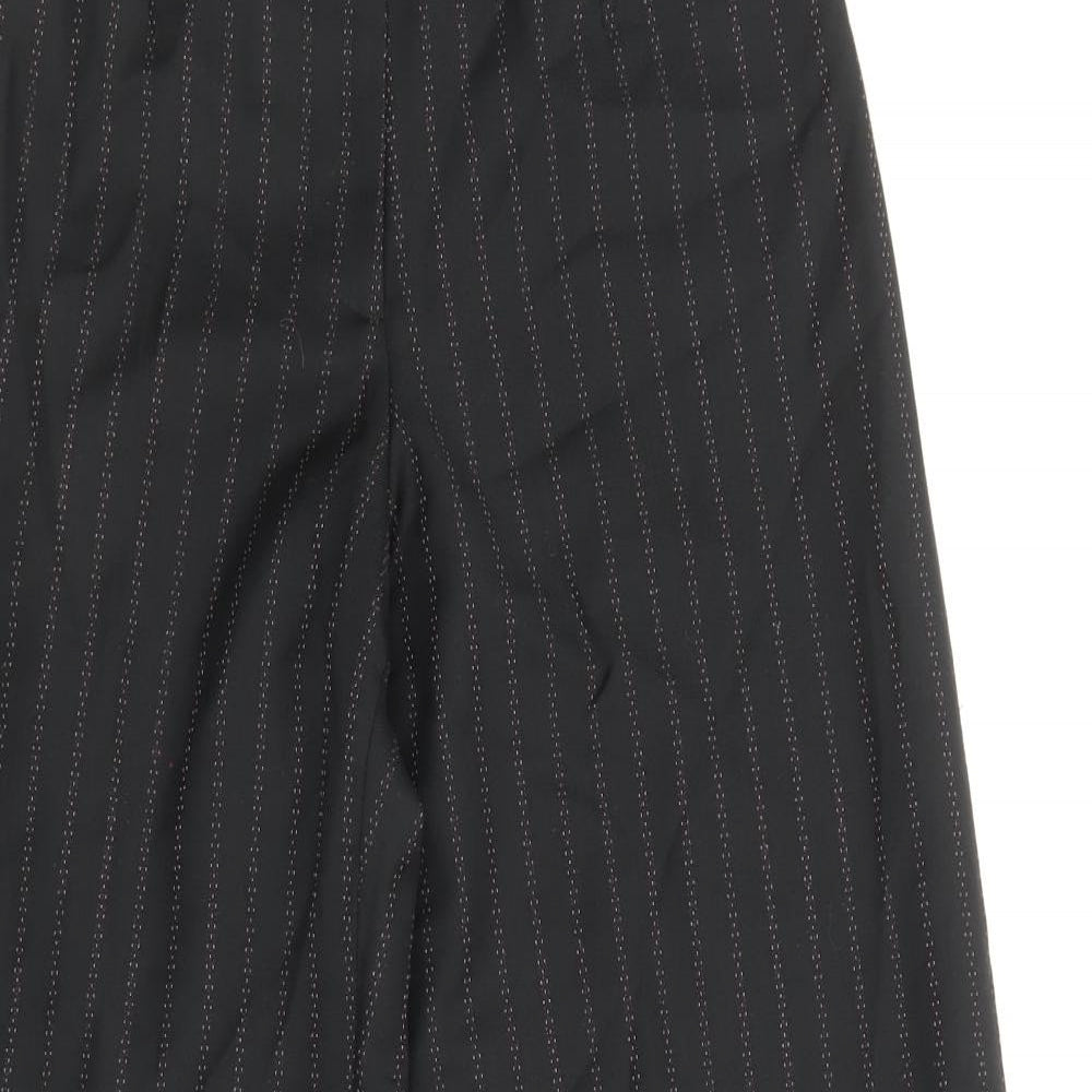 Coast Womens Black Striped Wool Trousers Size 8 Regular Zip