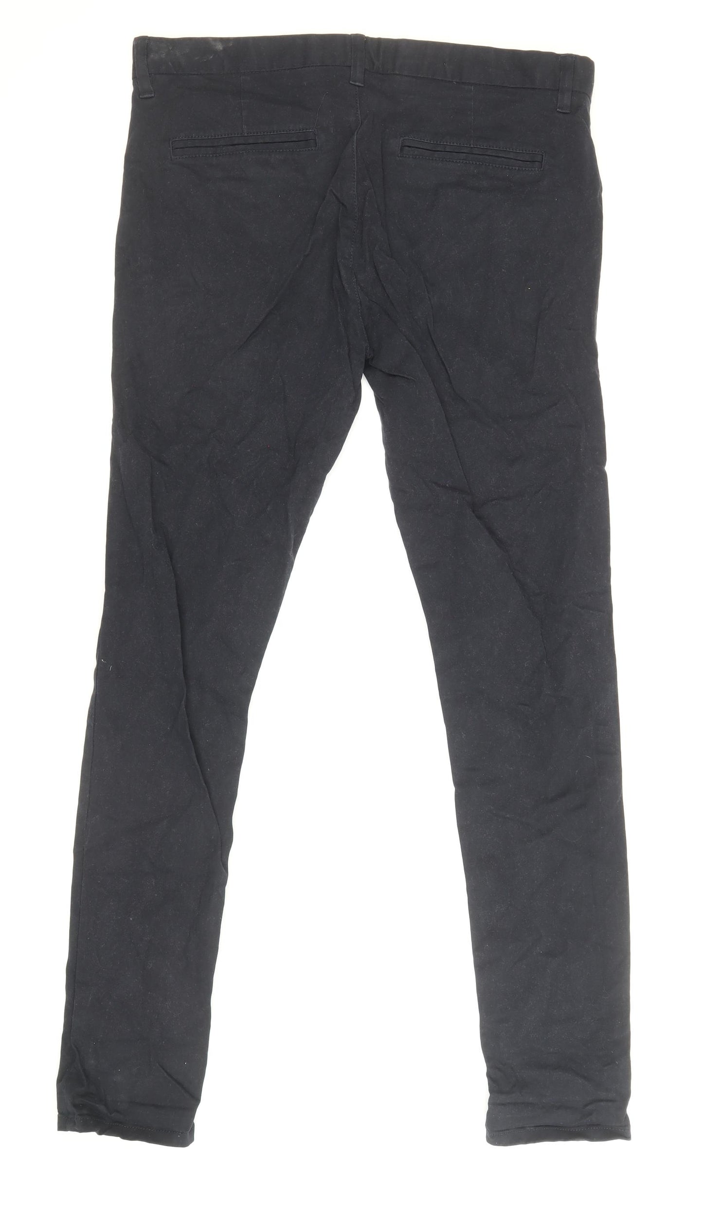 NEXT Mens Blue Cotton Chino Trousers Size 34 in Regular Zip