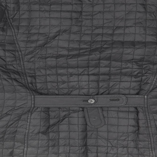 Incorporate Wear Womens Black Geometric Quilted Jacket Size L Zip