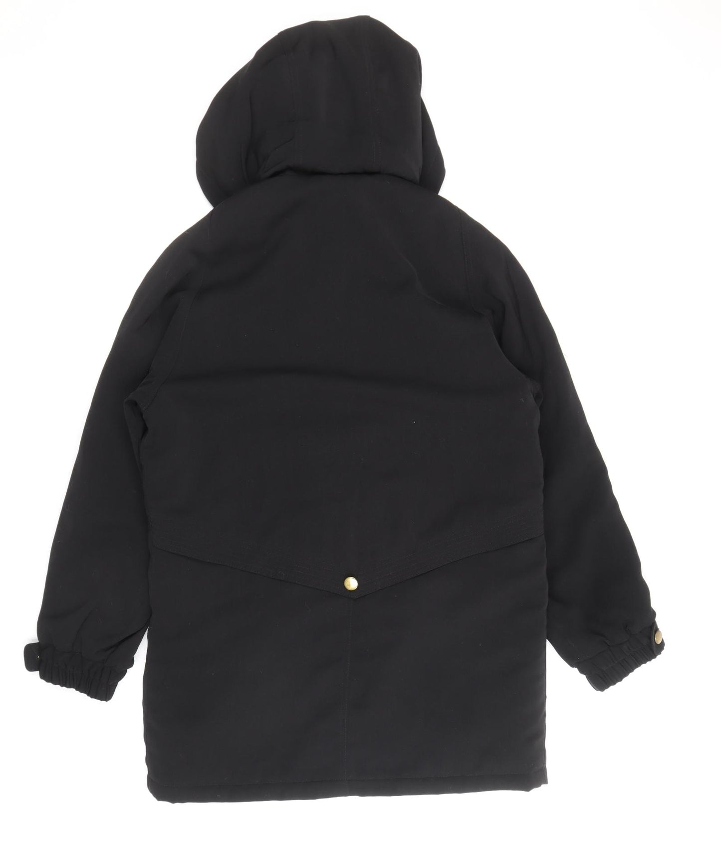 David Barry Womens Black Parka Coat Size 10 Zip