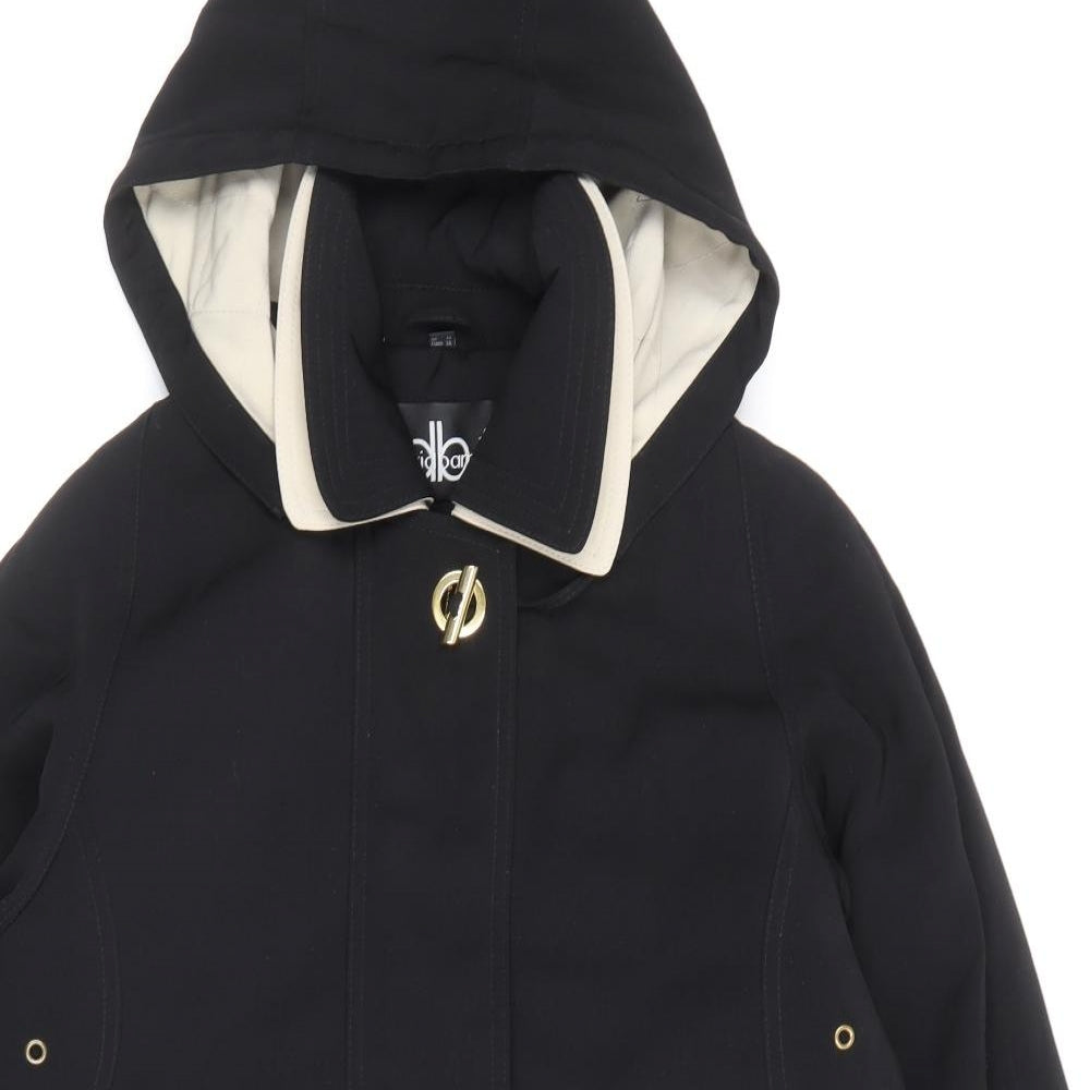 David Barry Womens Black Parka Coat Size 10 Zip