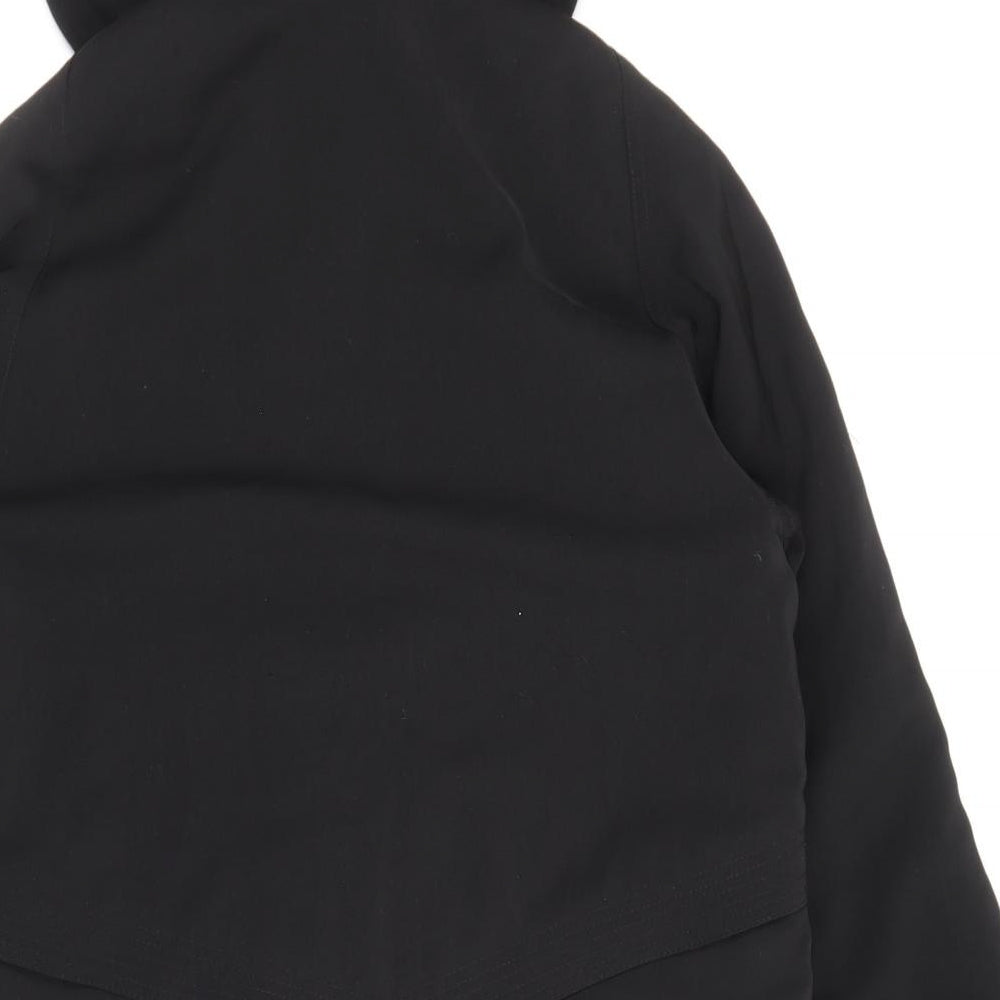 David Barry Womens Black Parka Coat Size 10 Zip