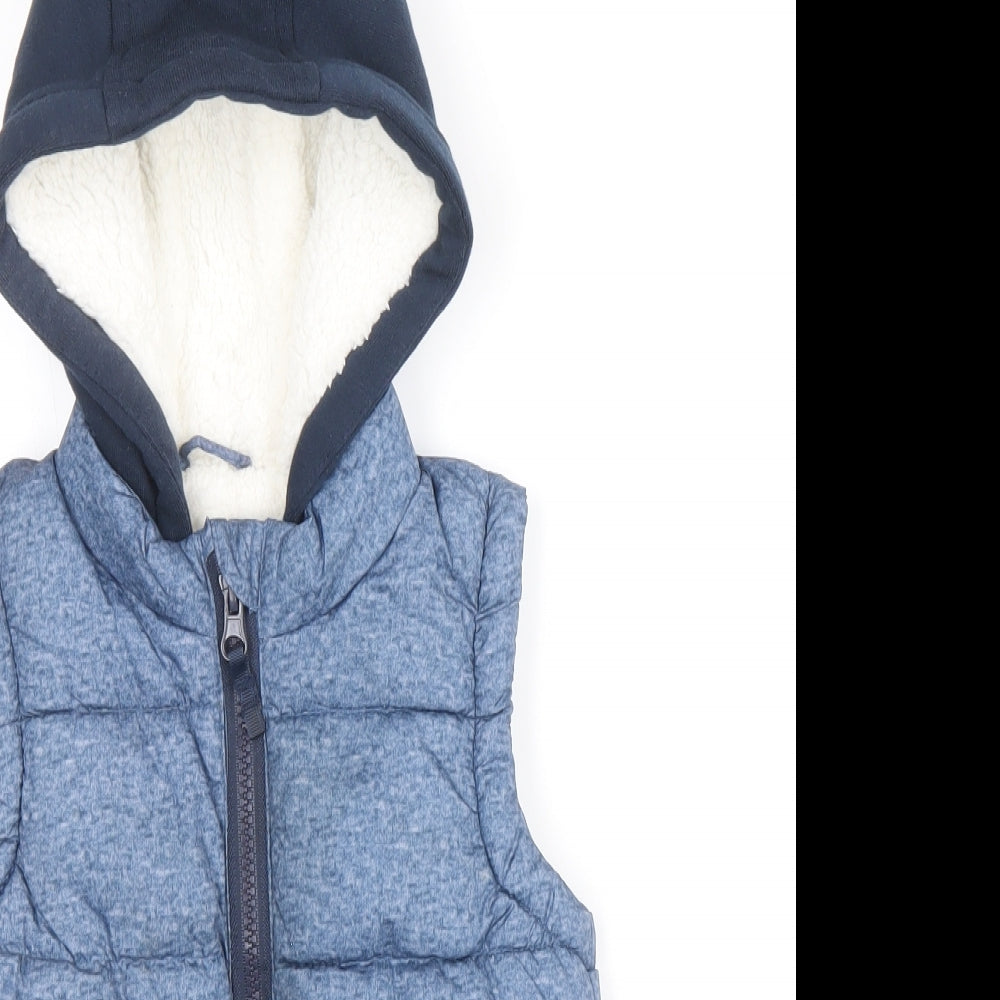 F&F Boys Blue Geometric Gilet Jacket Size 18-24 Months Zip