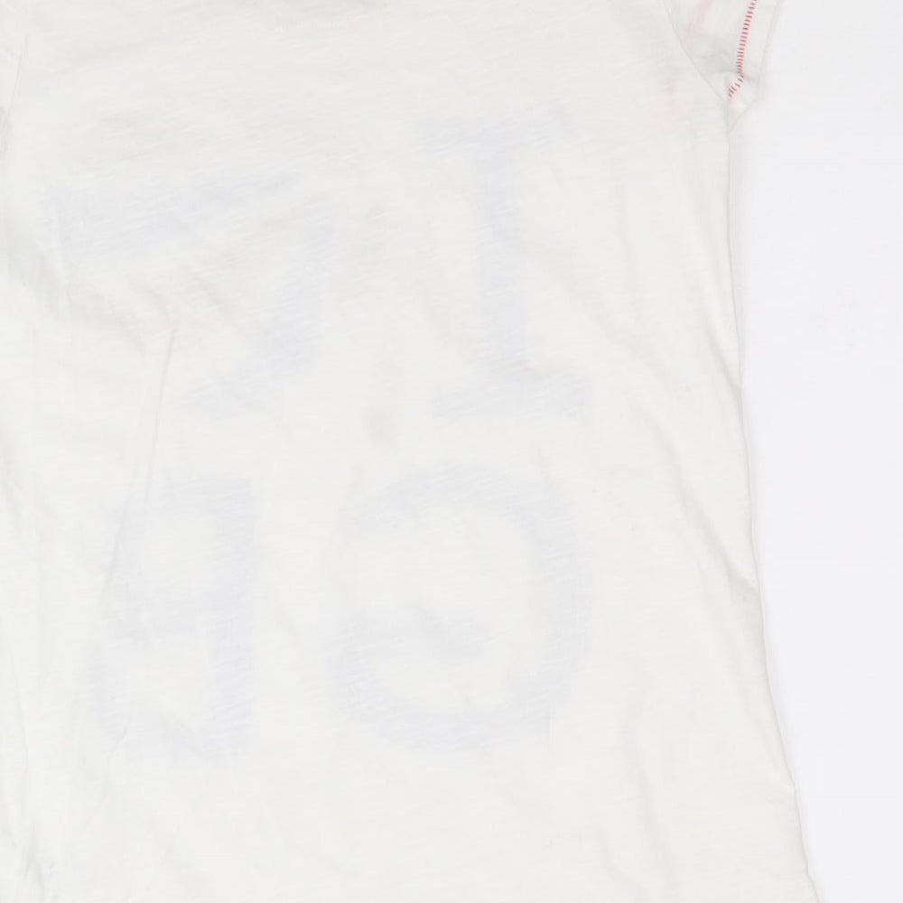 NEXT Girls White 100% Cotton Basic T-Shirt Size 14 Years Scoop Neck Pullover - I Love GB