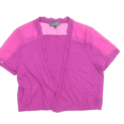 Per Una Womens Purple V-Neck Viscose Cardigan Jumper Size 12