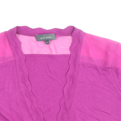 Per Una Womens Purple V-Neck Viscose Cardigan Jumper Size 12
