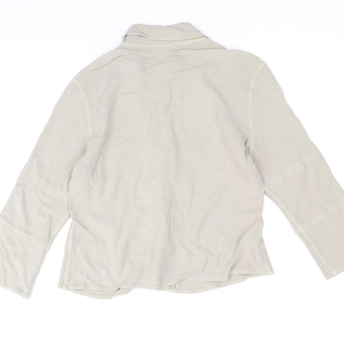 Off Shoot Womens Brown Viscose Basic Button-Up Size S Collared - Size S-M