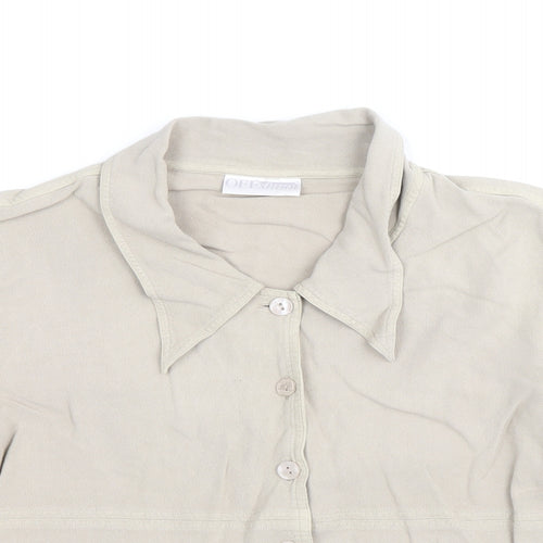 Off Shoot Womens Brown Viscose Basic Button-Up Size S Collared - Size S-M