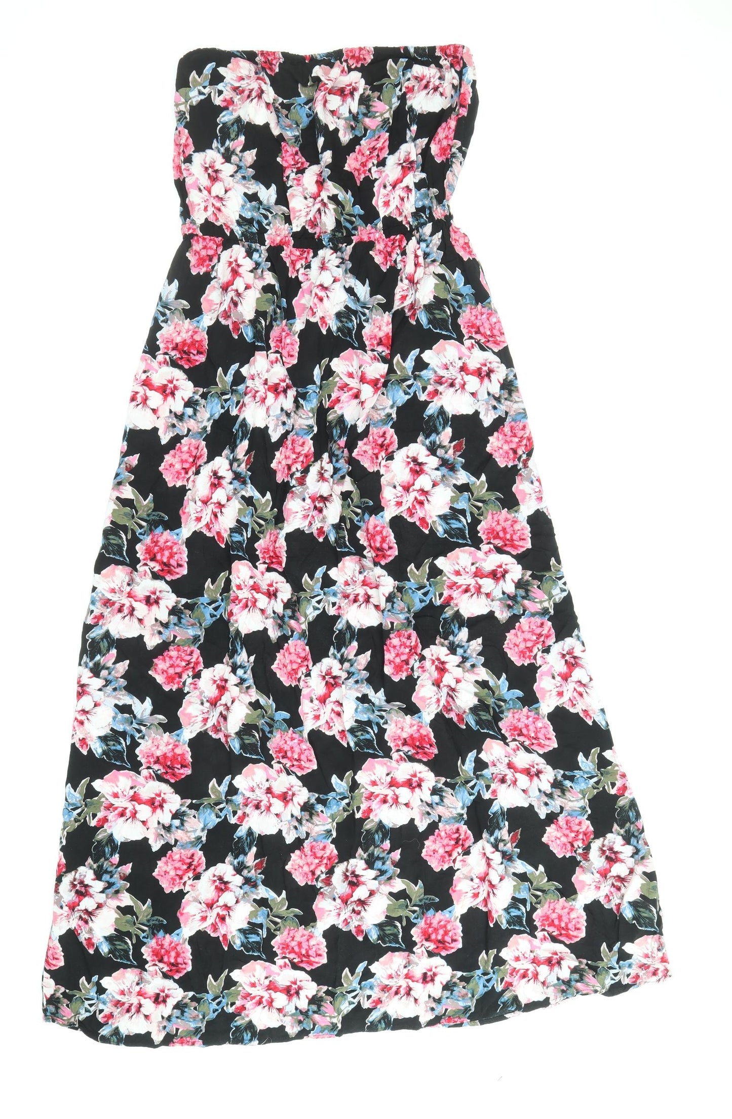 New Look Womens Multicoloured Floral Viscose Maxi Size 14 Off the Shoulder Pullover