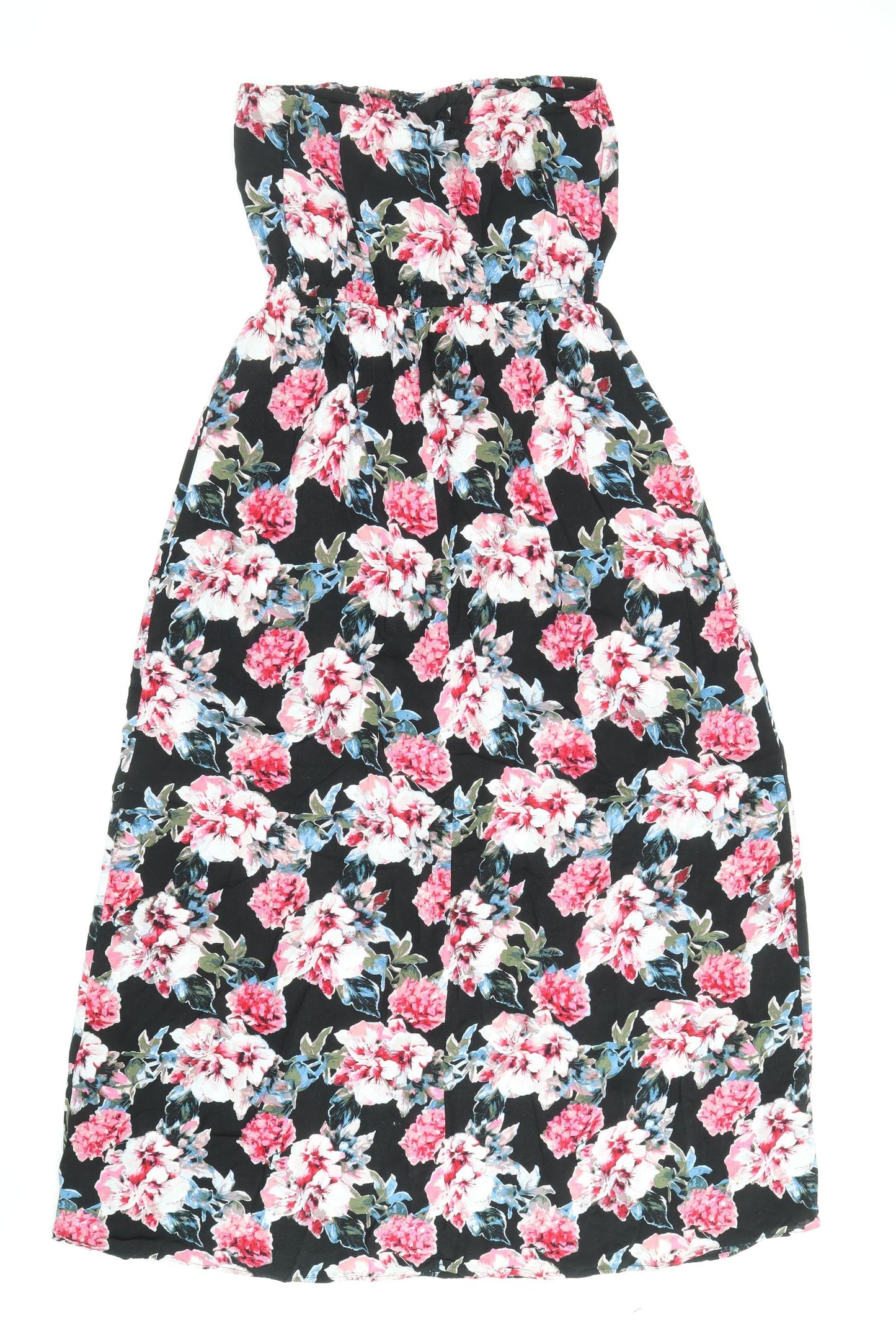 New Look Womens Multicoloured Floral Viscose Maxi Size 14 Off the Shoulder Pullover