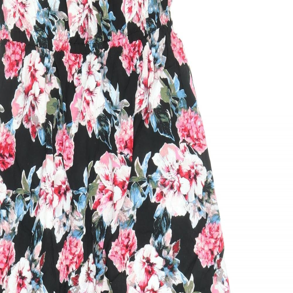 New Look Womens Multicoloured Floral Viscose Maxi Size 14 Off the Shoulder Pullover
