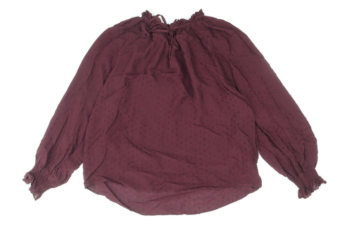H&M Womens Purple Viscose Basic Blouse Size 8 Round Neck