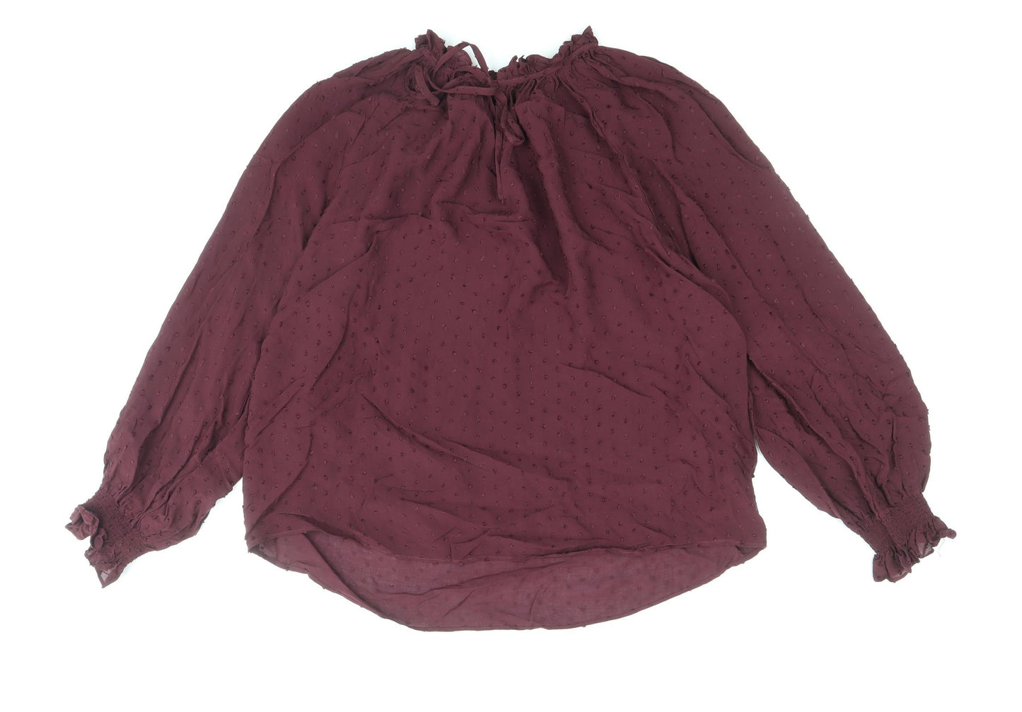 H&M Womens Purple Viscose Basic Blouse Size 8 Round Neck