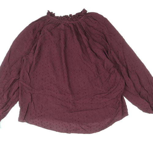 H&M Womens Purple Viscose Basic Blouse Size 8 Round Neck