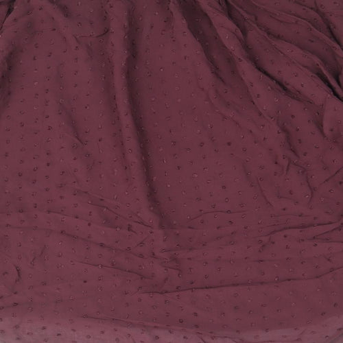 H&M Womens Purple Viscose Basic Blouse Size 8 Round Neck