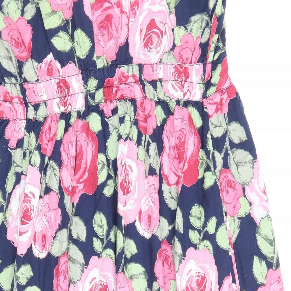 TU Womens Multicoloured Floral 100% Cotton Tank Dress Size 12 Scoop Neck Pullover