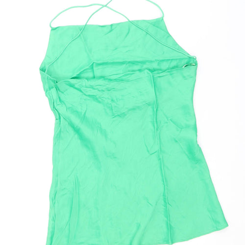 Zara Womens Green Viscose Mini Size M Cowl Neck Pullover