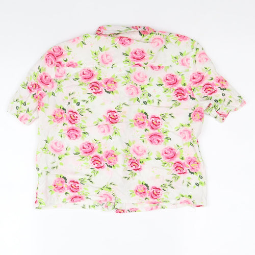 Divided by H&M Womens Multicoloured Floral Viscose Basic Button-Up Size 6 Collared