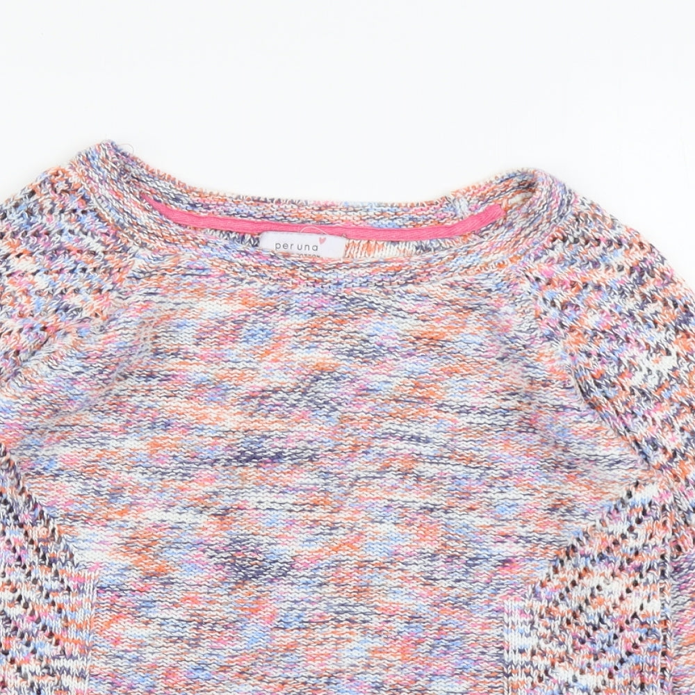 Per Una Womens Pink Boat Neck Cotton Pullover Jumper Size 10