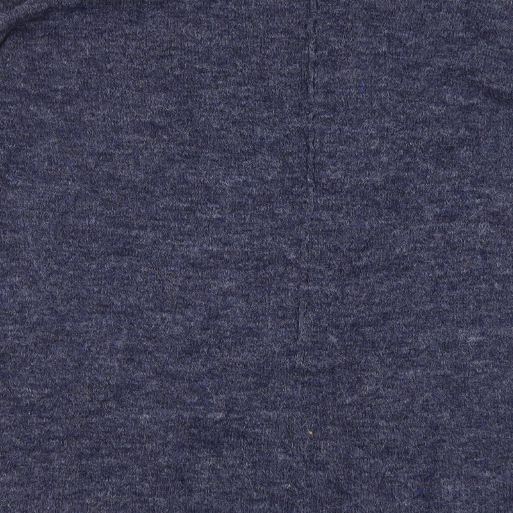Papaya Womens Blue Scoop Neck Acrylic Pullover Jumper Size XL