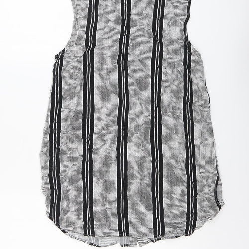 Atmosphere Womens Black Striped Viscose Basic Blouse Size 10 Boat Neck