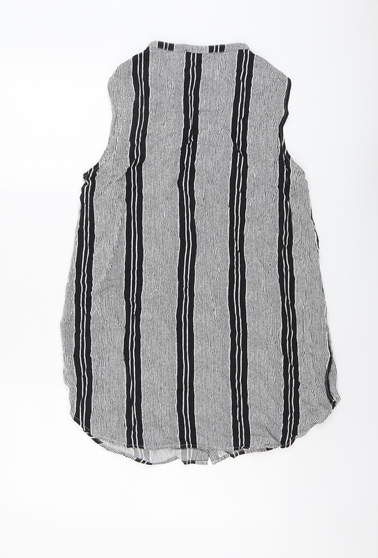 Atmosphere Womens Black Striped Viscose Basic Blouse Size 10 Boat Neck
