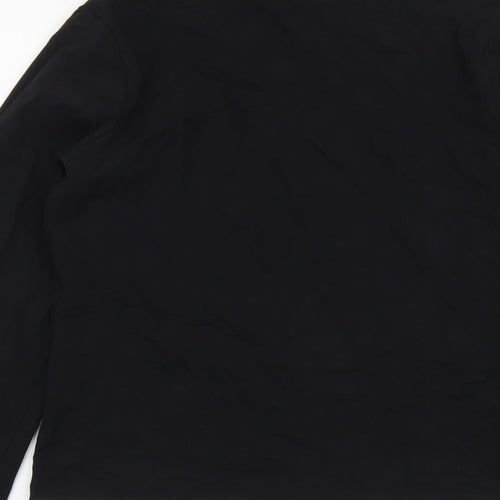 Warehouse Womens Black Cotton Basic Blouse Size 16 Square Neck