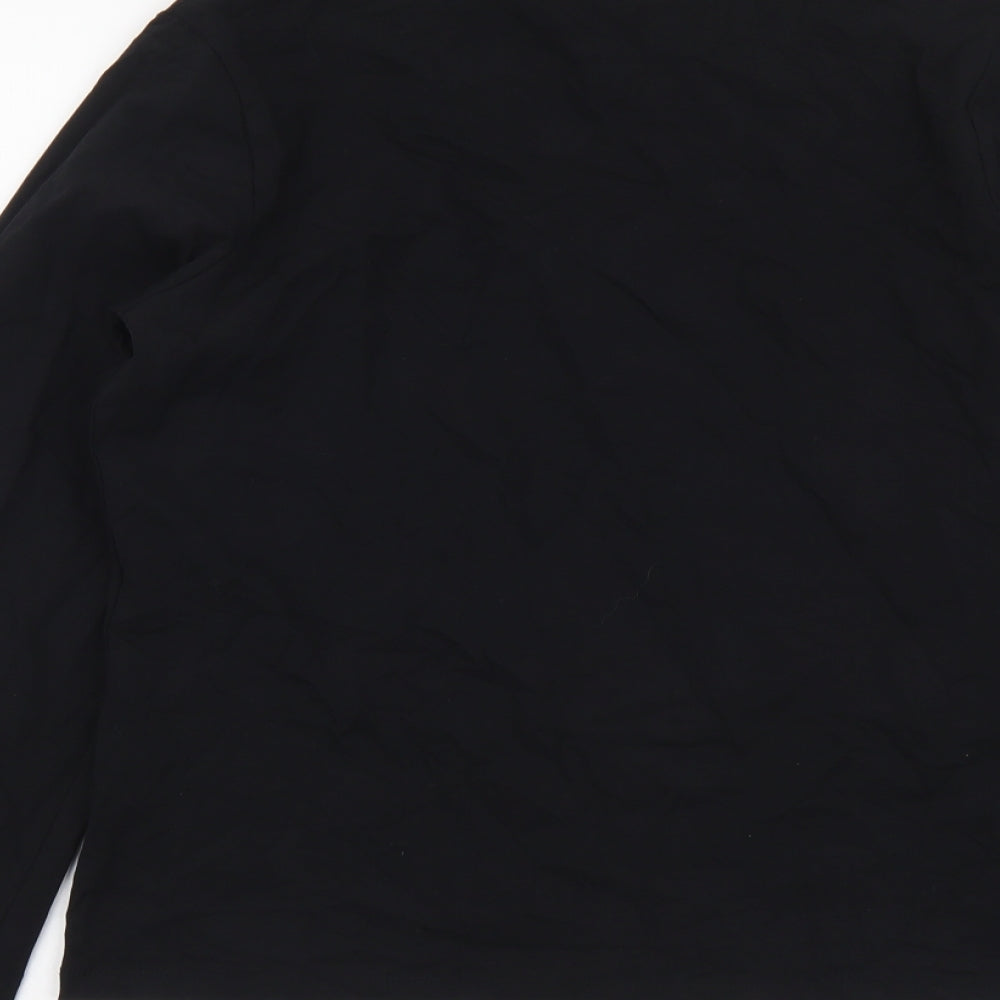 Warehouse Womens Black Cotton Basic Blouse Size 16 Square Neck