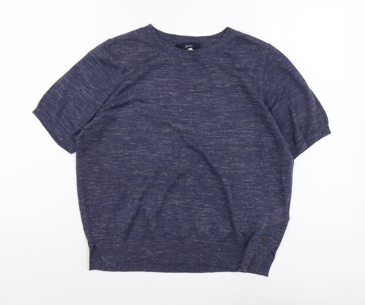 Joules Womens Blue Scoop Neck Acrylic Pullover Jumper Size 12