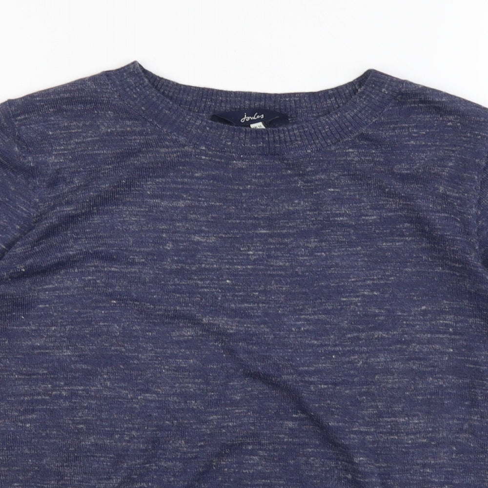Joules Womens Blue Scoop Neck Acrylic Pullover Jumper Size 12