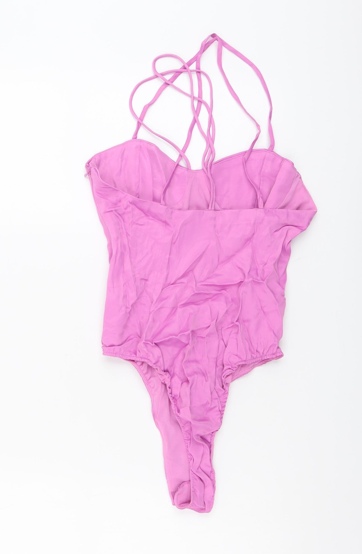 Zara Womens Purple Polyester Bodysuit One-Piece Size S Snap
