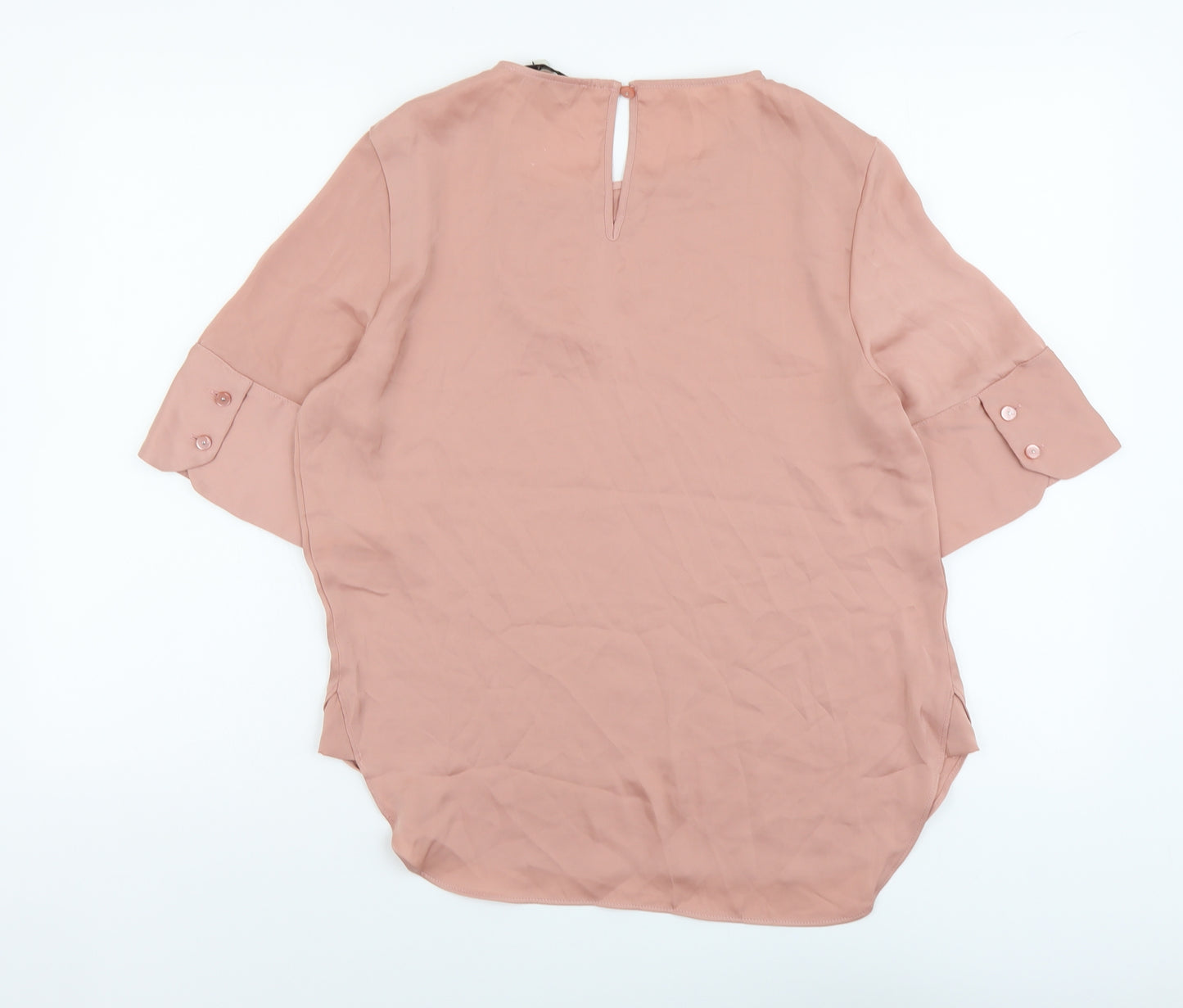 NEXT Womens Pink Polyester Basic Blouse Size 12 Round Neck
