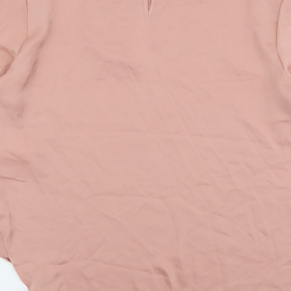 NEXT Womens Pink Polyester Basic Blouse Size 12 Round Neck