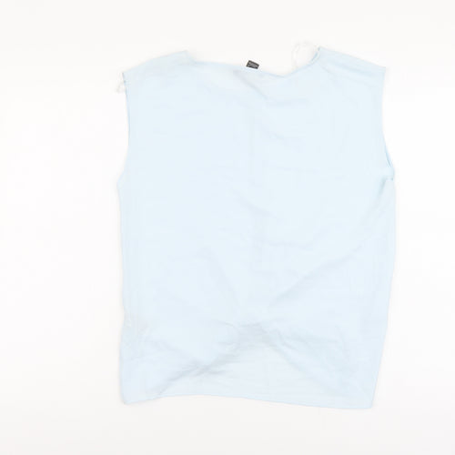 Primark Womens Blue Polyester Cropped Tank Size 8 Round Neck