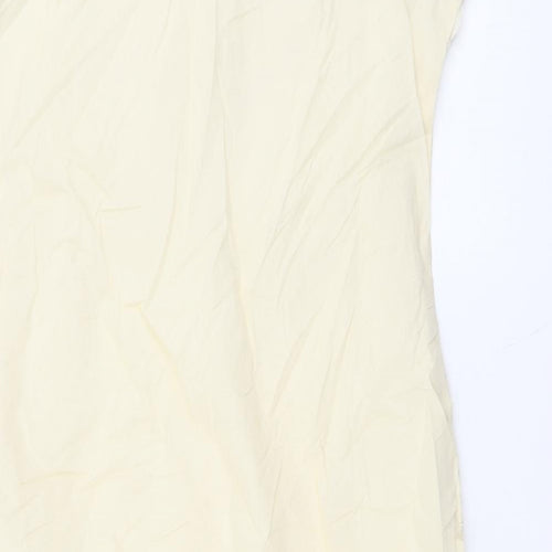 Kanya Womens Beige Geometric Cotton Tank Dress Size 12 Round Neck Pullover