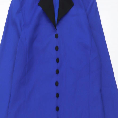 Berkertex Womens Blue Polyester Shirt Dress Size 12 V-Neck Pullover