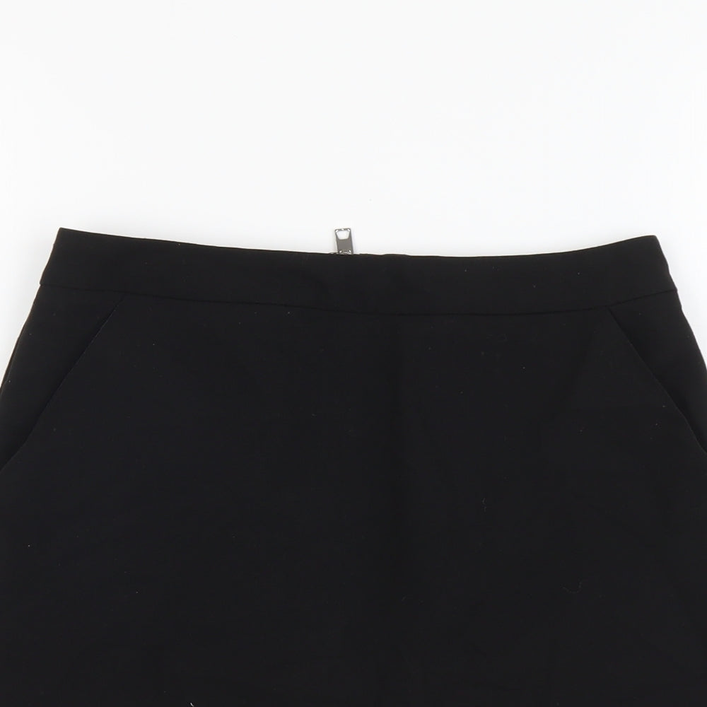 New Look Girls Black Polyester Bandage Skirt Size 14 Years Regular Zip