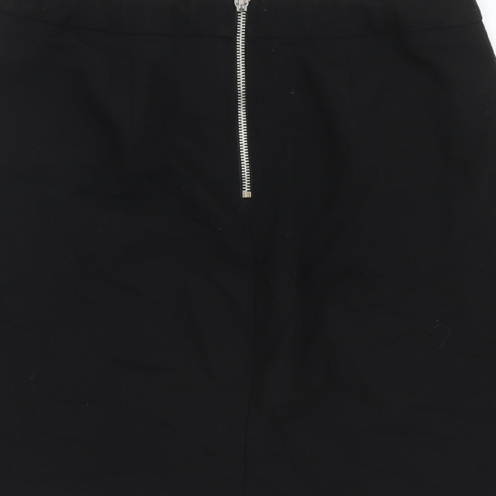 New Look Girls Black Polyester Bandage Skirt Size 14 Years Regular Zip