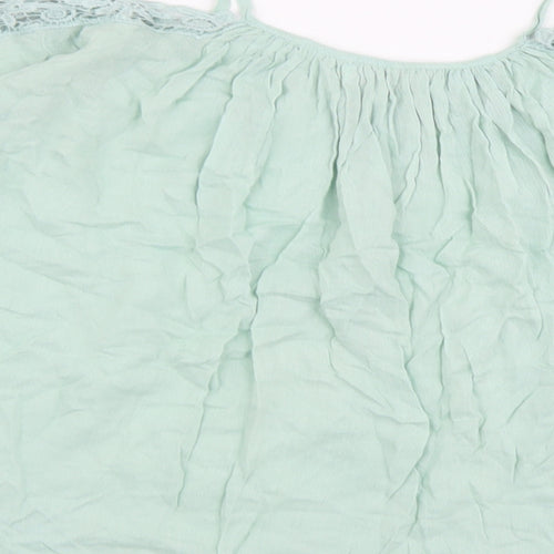 Apricot Womens Green Viscose Basic Blouse Size 12 Boat Neck