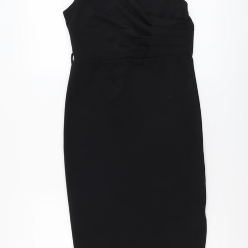 New Look Womens Black Polyester Shift Size 12 V-Neck Pullover