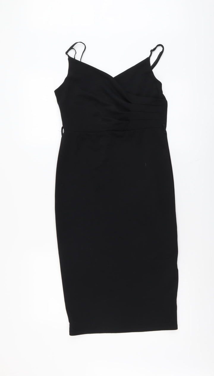 New Look Womens Black Polyester Shift Size 12 V-Neck Pullover