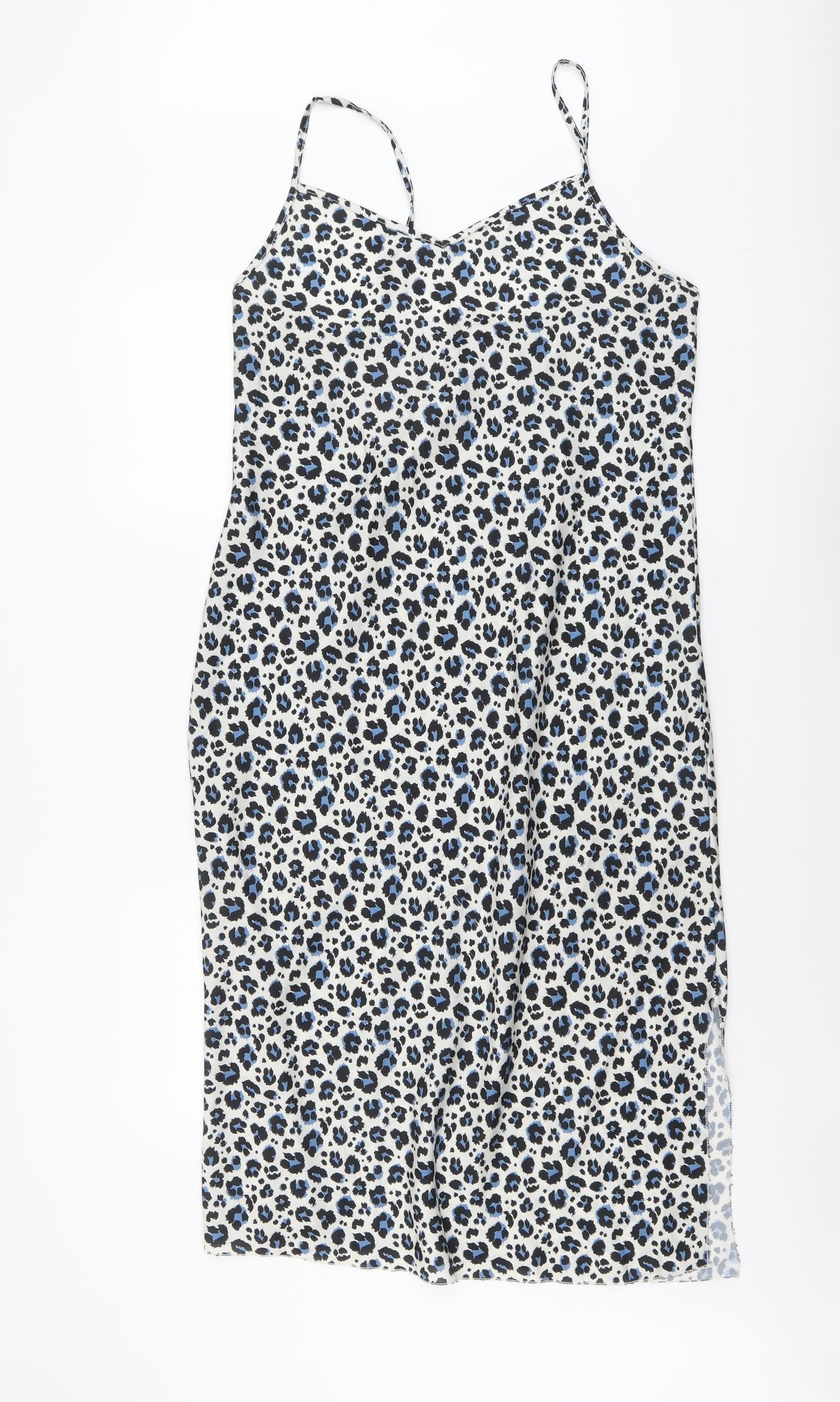 Boohoo Womens Multicoloured Animal Print Polyester Slip Dress Size 16 V-Neck Pullover - Leopard Print