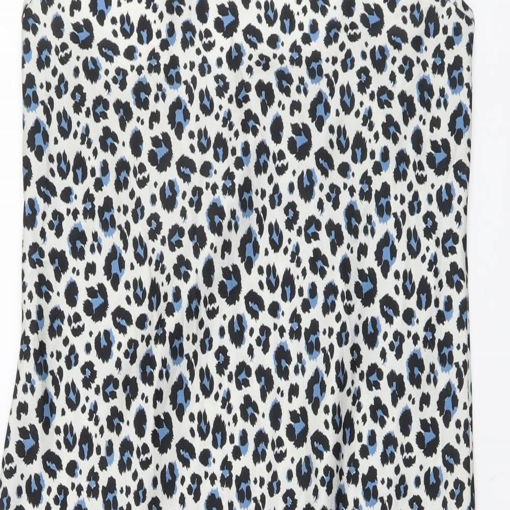 Boohoo Womens Multicoloured Animal Print Polyester Slip Dress Size 16 V-Neck Pullover - Leopard Print