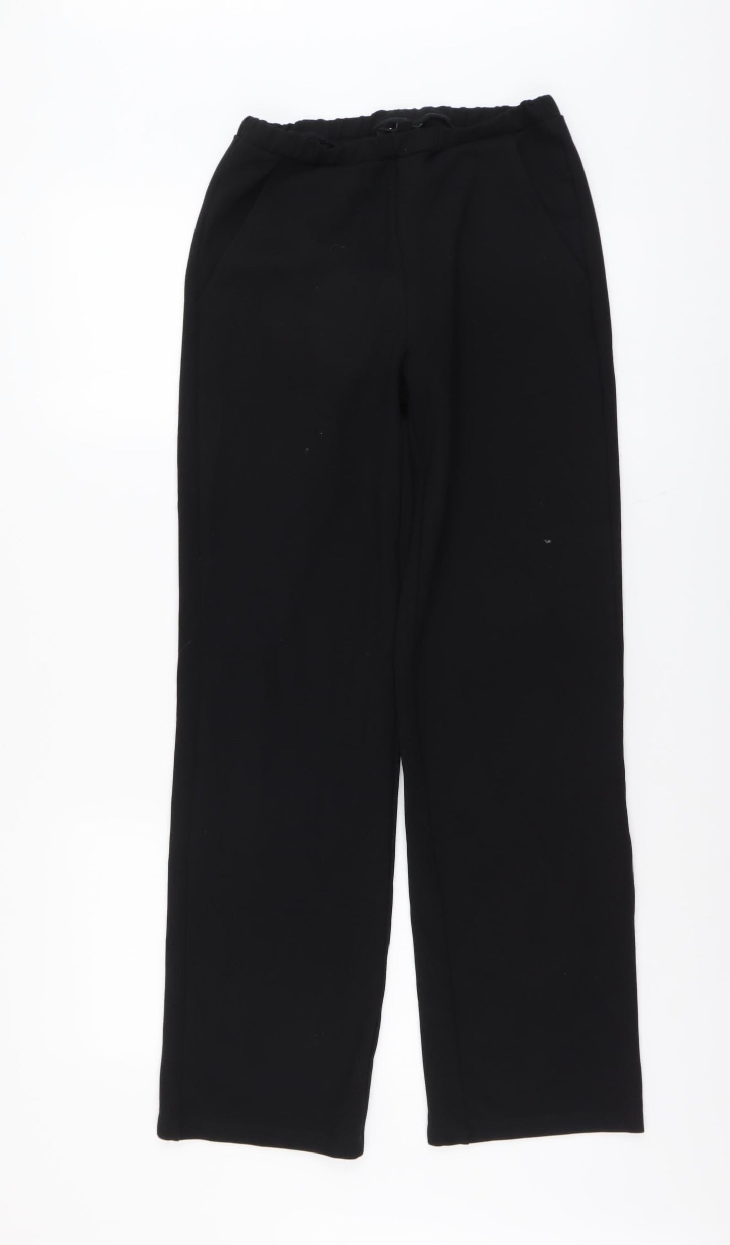 Sain + Sofia Womens Black Polyester Trousers Size 8 L30 in Regular